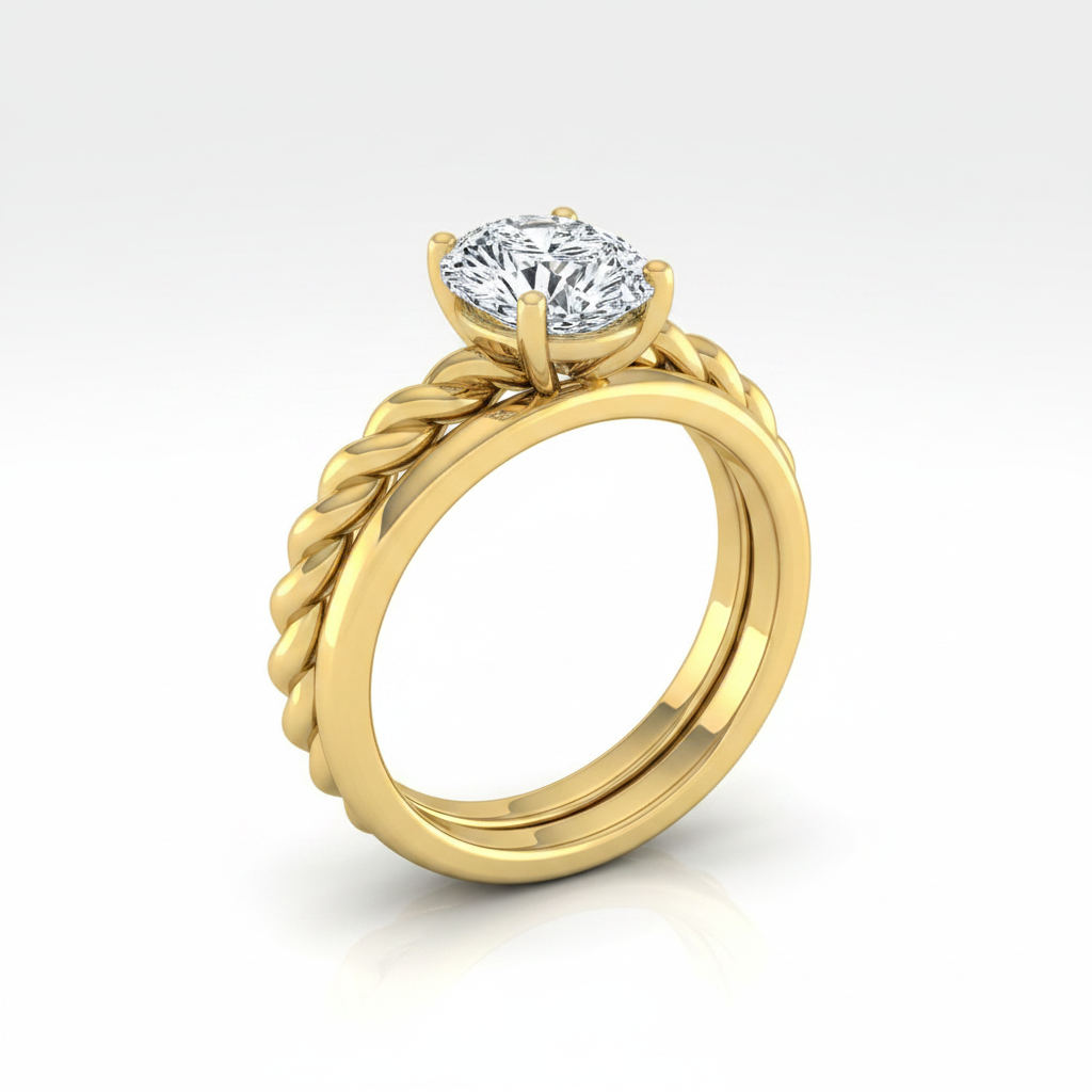 The Maggie Matching Wedding Band, Pear in 18K Yellow Gold