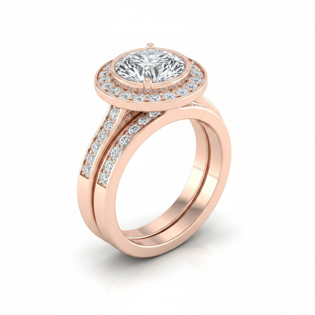 The Marcia Matching Wedding Band, Round in 14K Rose Gold