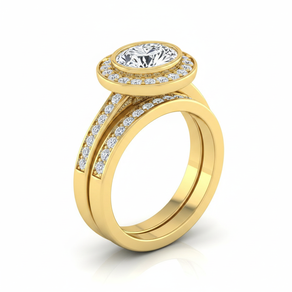 The Marcia Matching Wedding Band, Oval in 18K Yellow Gold