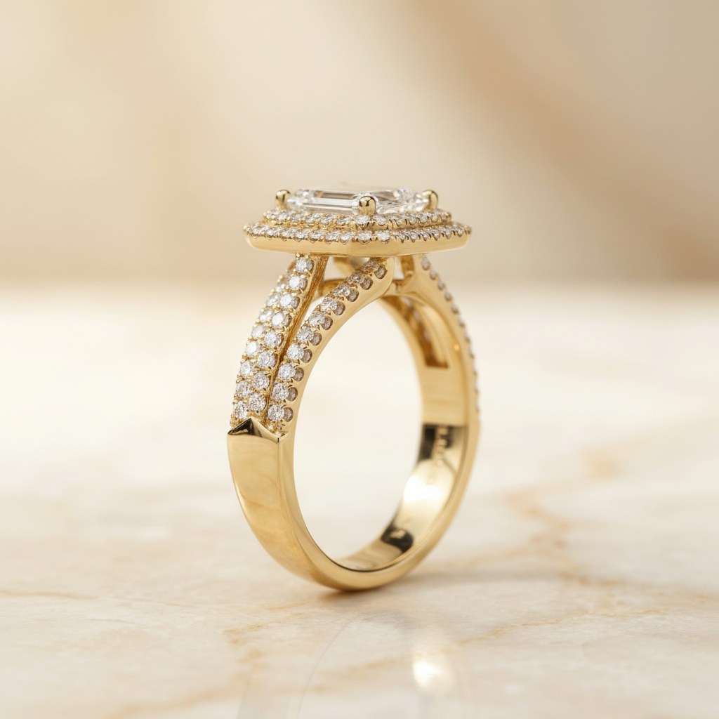 The Mariah Matching Wedding Band, Emerald in 18K Yellow Gold