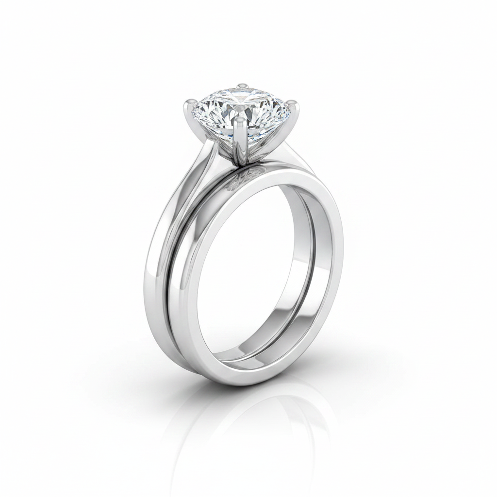 The Mary Matching Wedding Band, Round in Platinum