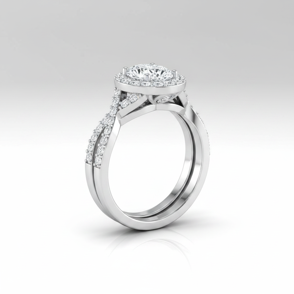 The Melody Matching Wedding Band, Oval in 18K White Gold