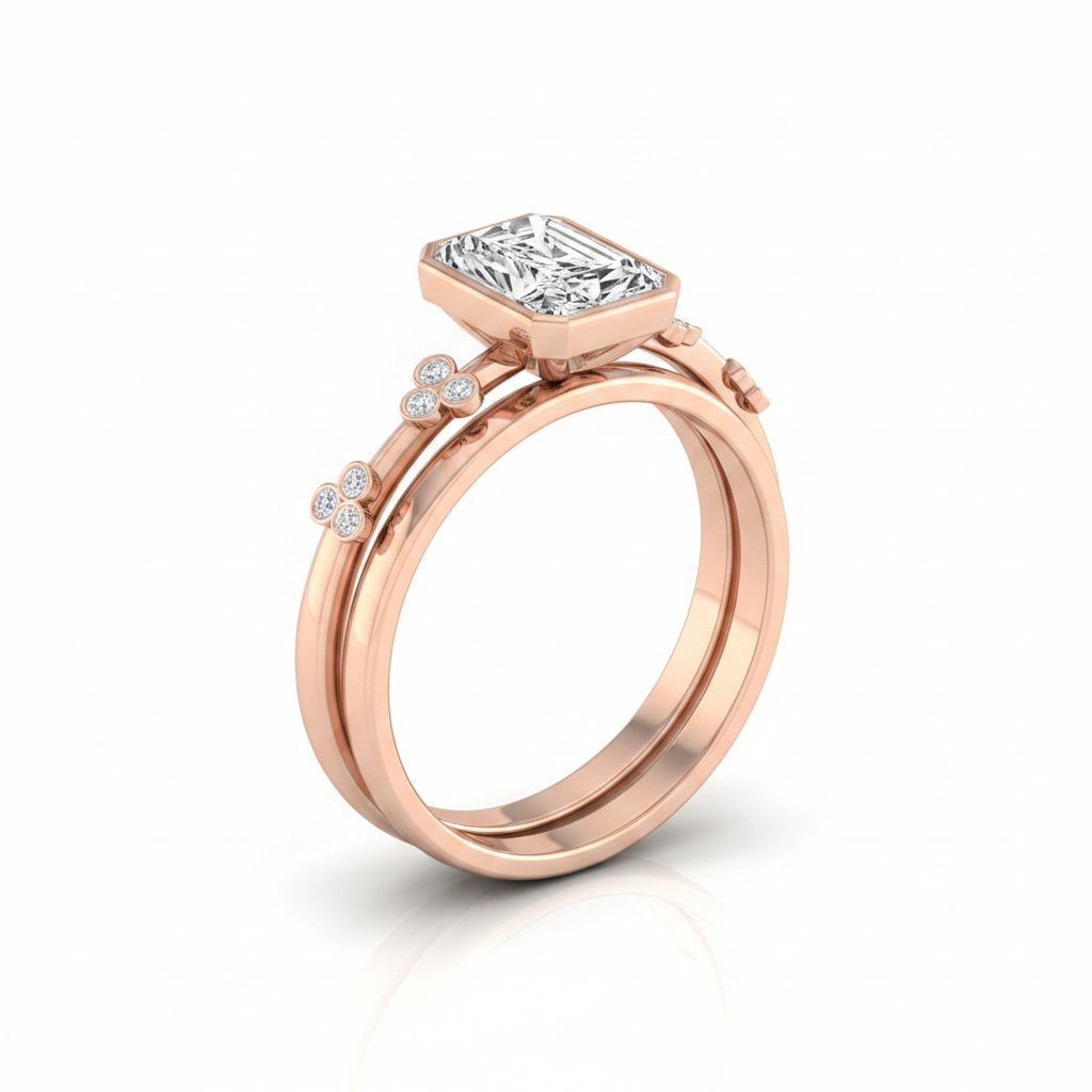 The Miley Matching Wedding Band, Radiant in 14K Rose Gold