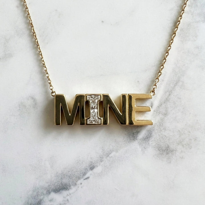 MINE Natural Diamond Necklace in 14K Gold & Platinum | RockHer