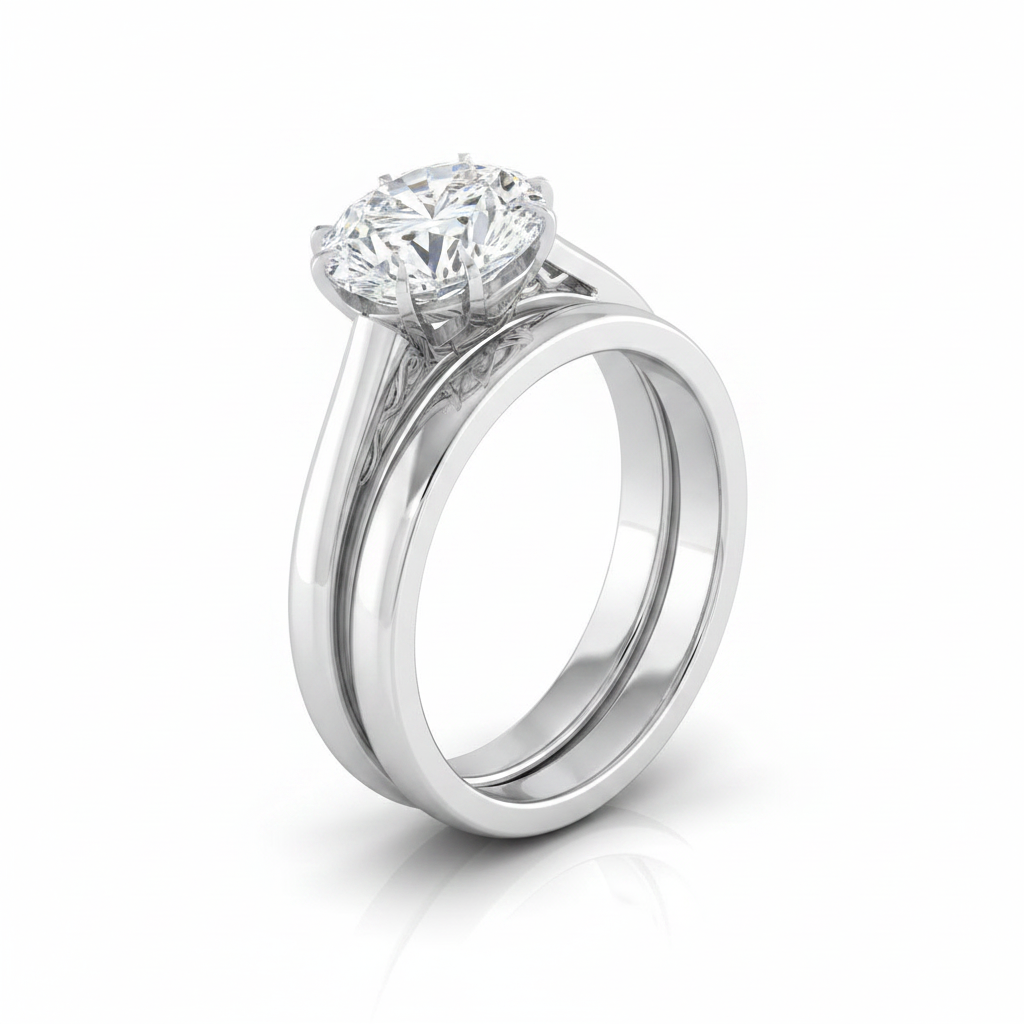 The Natalia Matching Wedding Band, Oval in Platinum