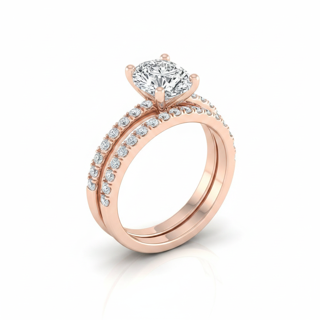 The Norah Matching Wedding Band, Oval in 14K Rose Gold | RockHer
