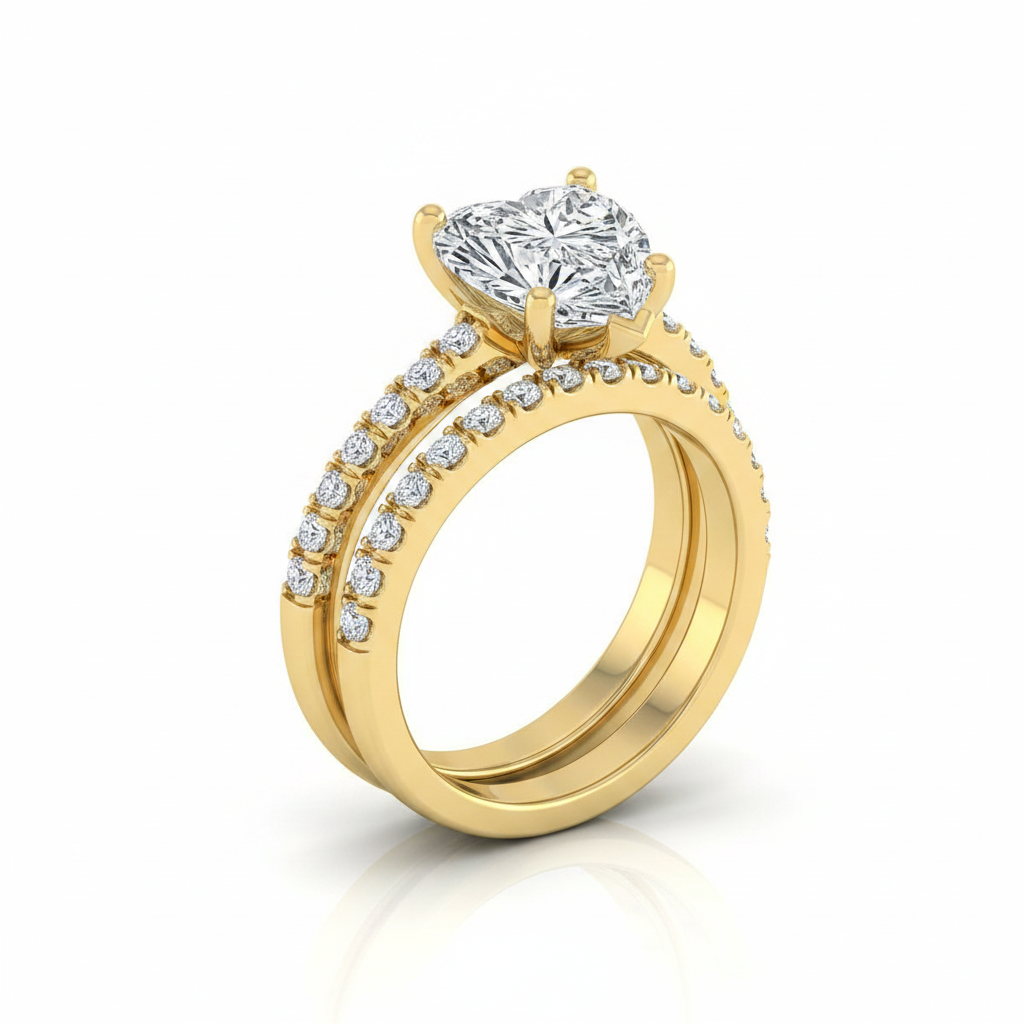 The Norah Matching Wedding Band, Heart in 18K Yellow Gold | RockHer
