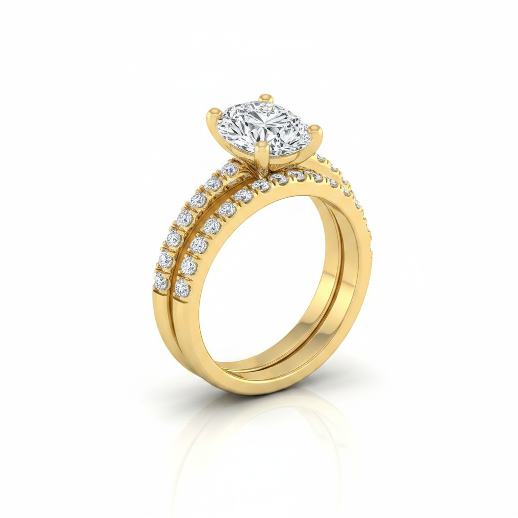 The Norah Matching Wedding Band, Oval in 18K Yellow Gold | RockHer