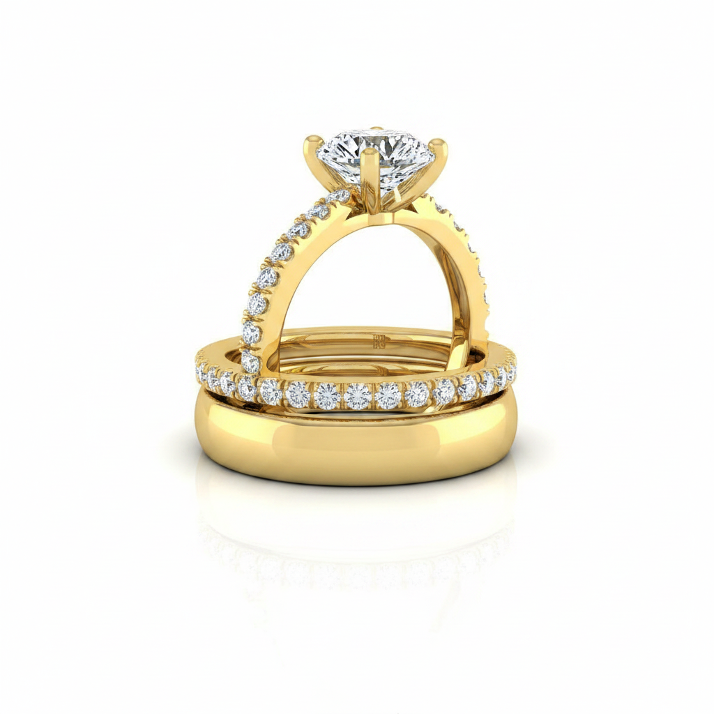 The Norah Matching Wedding Band, Round in 18K Yellow Gold | RockHer