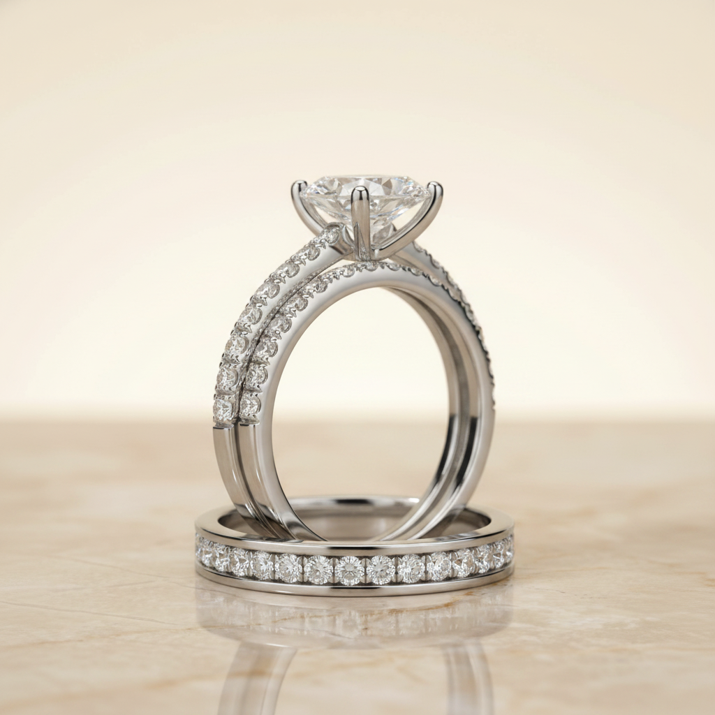 The Norah Matching Wedding Band, Pear in Platinum | RockHer