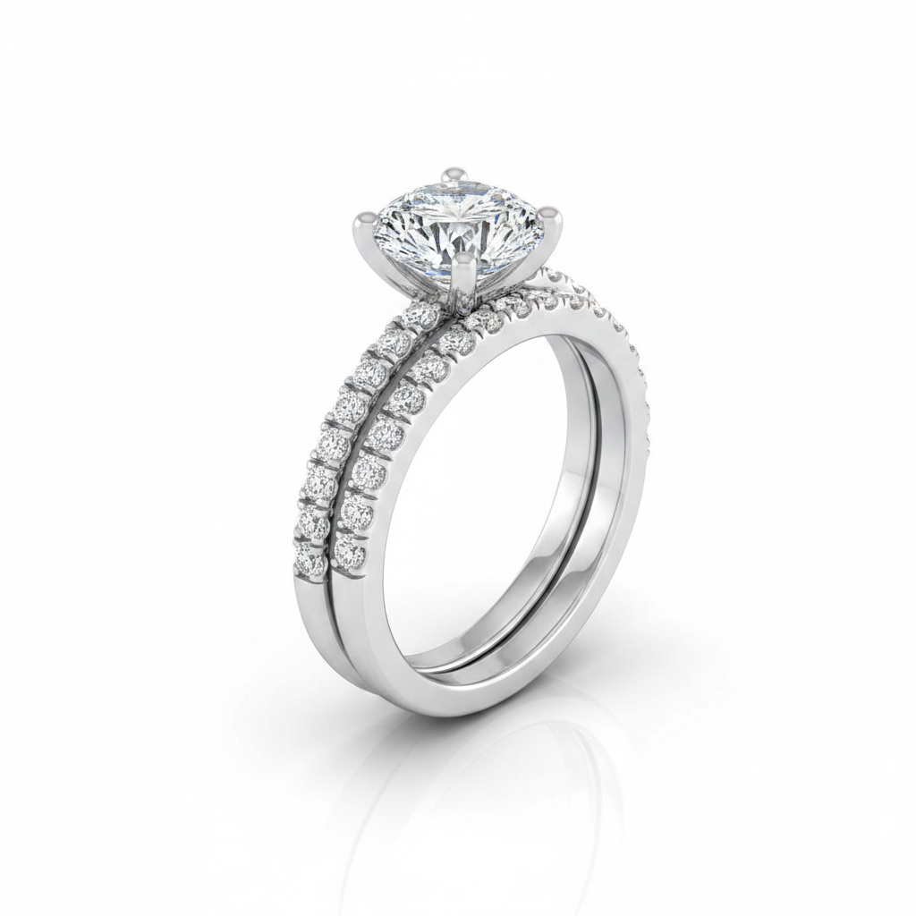The Norah Matching Wedding Band, Round in Platinum | RockHer