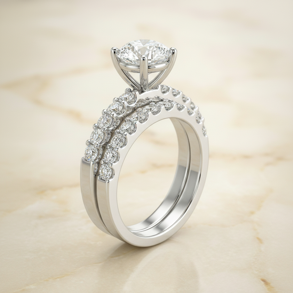 The Olivia Matching Wedding Band, Round in Platinum | RockHer