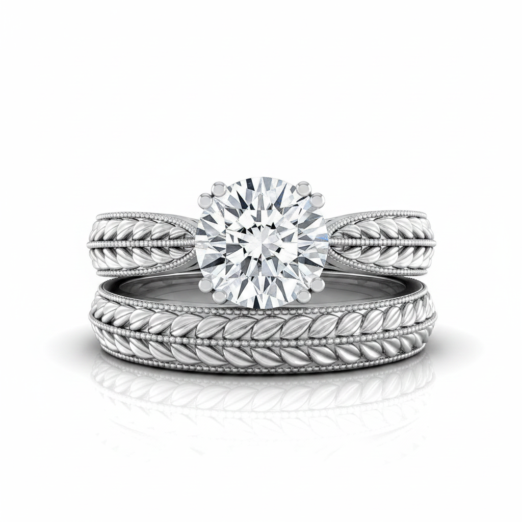 The Ophelia Matching Wedding Band, Round in Platinum | RockHer