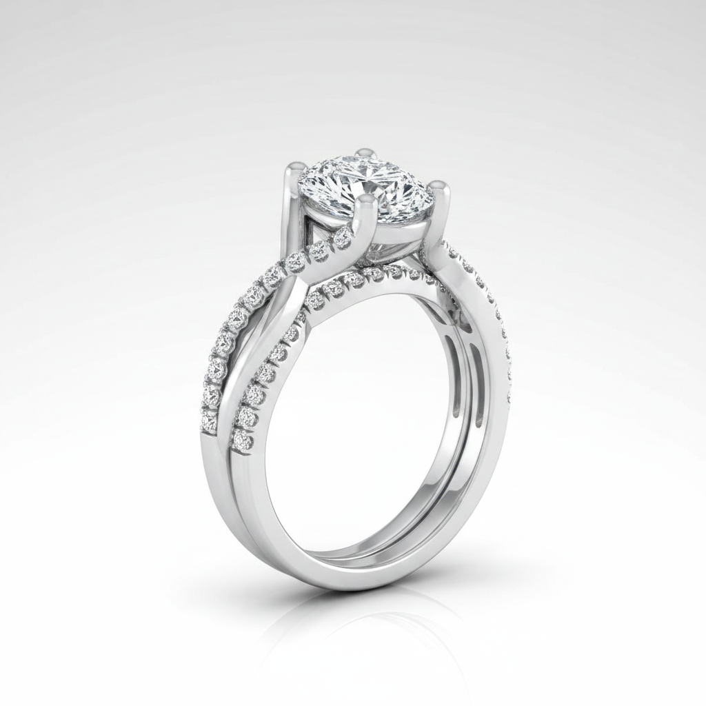 The Ottava Matching Wedding Band, Oval in Platinum