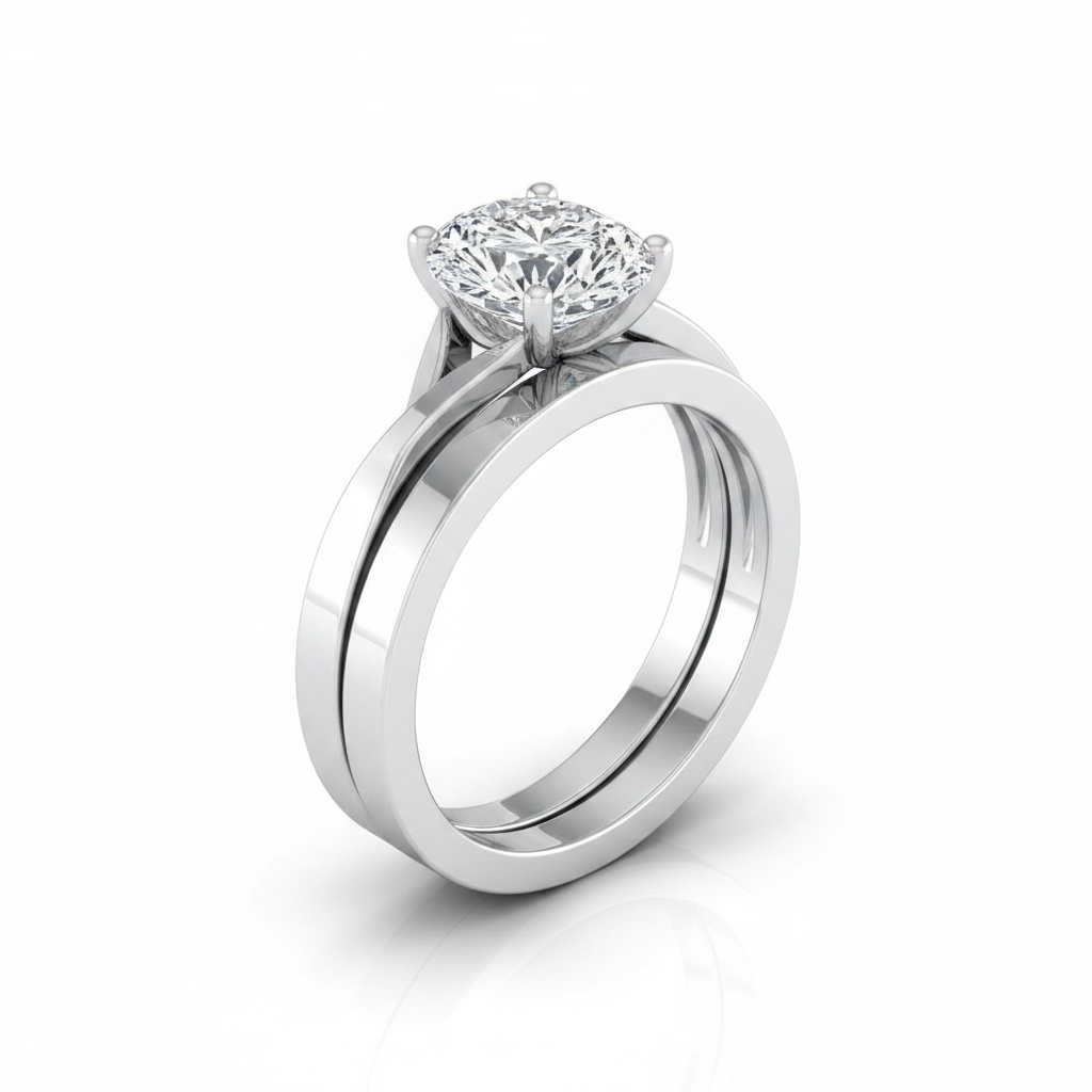 The Priscilla Matching Wedding Band, Oval in Platinum