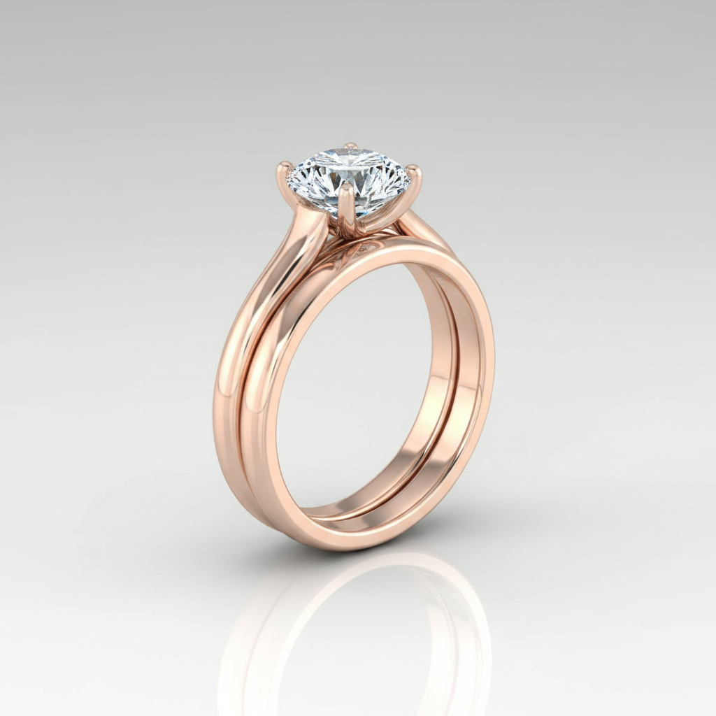 The Quinn Matching Wedding Band, Round in 14K Rose Gold