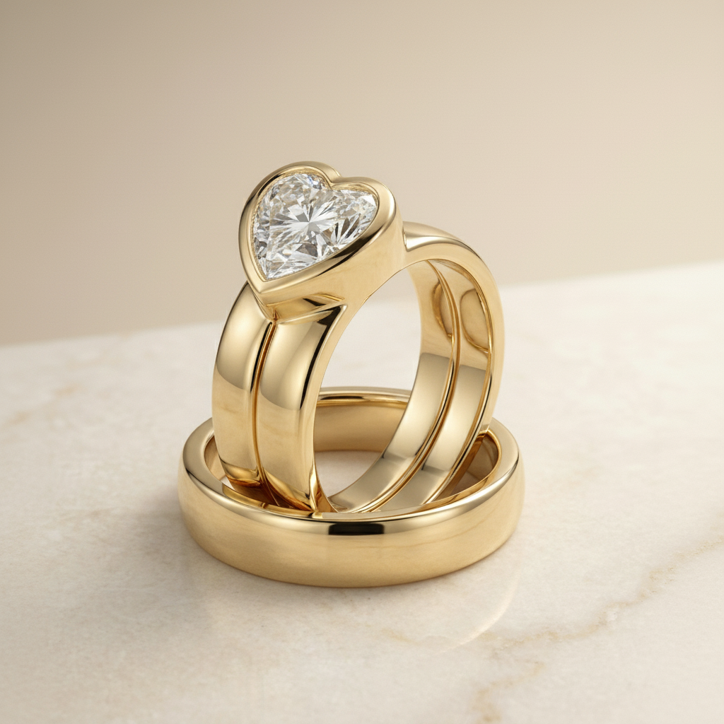 The Remi Matching Wedding Band, Heart in 18K Yellow Gold | RockHer