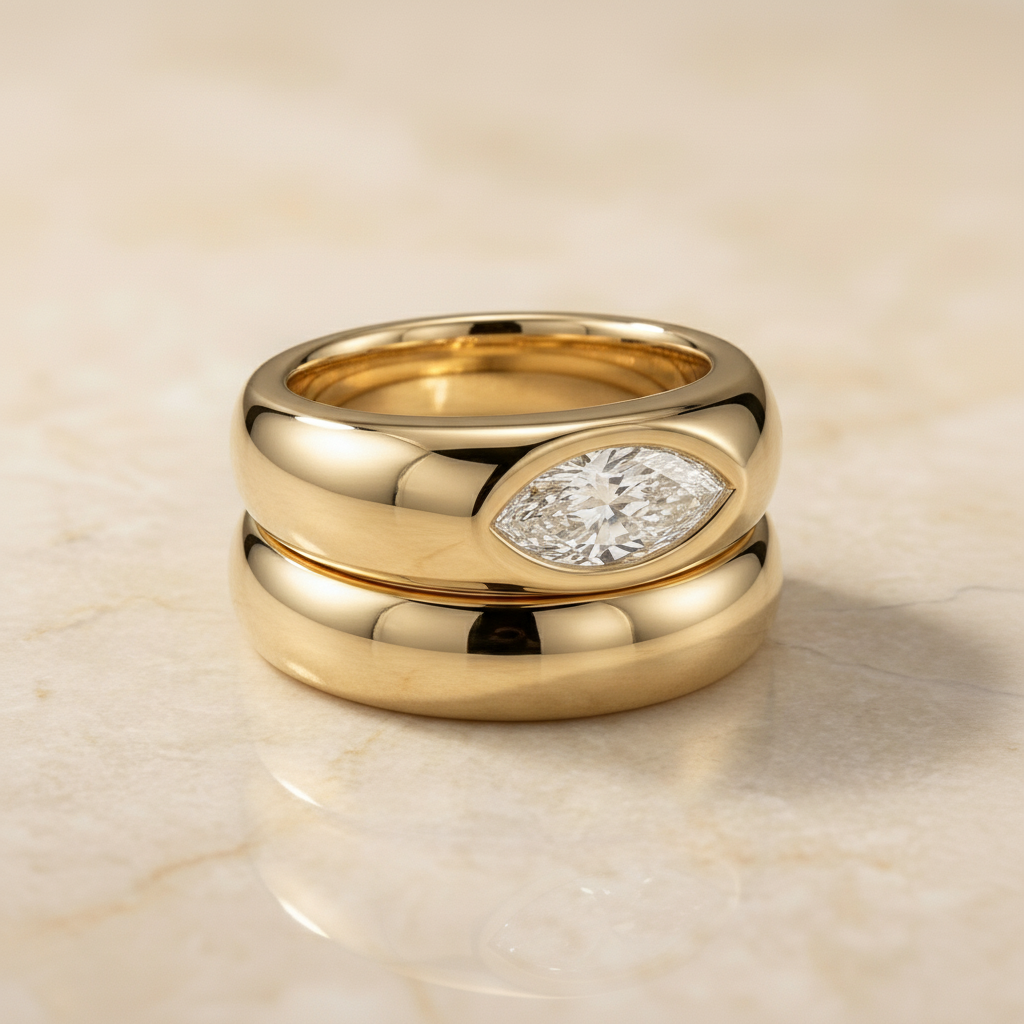 The Remi Matching Wedding Band, Marquise in Platinum | RockHer