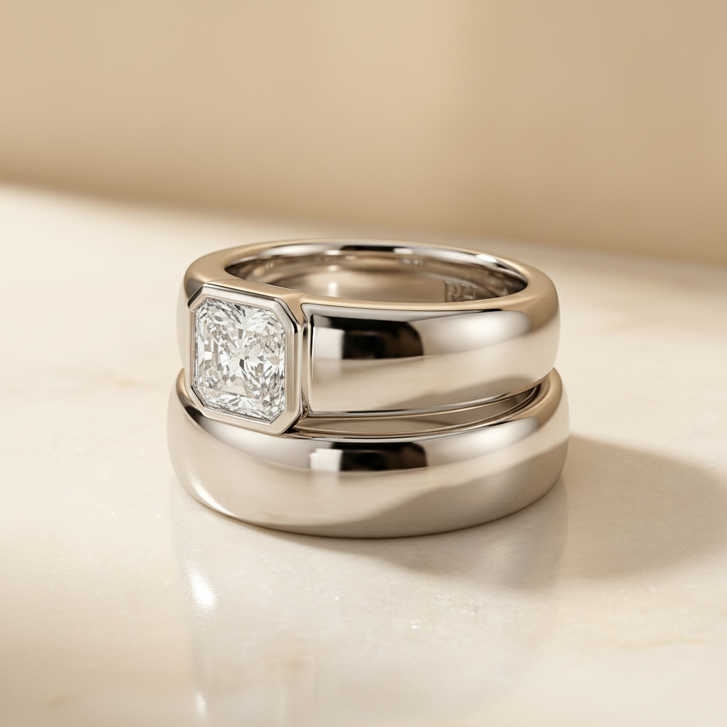 The Remi Matching Wedding Band, Radiant in Platinum | RockHer