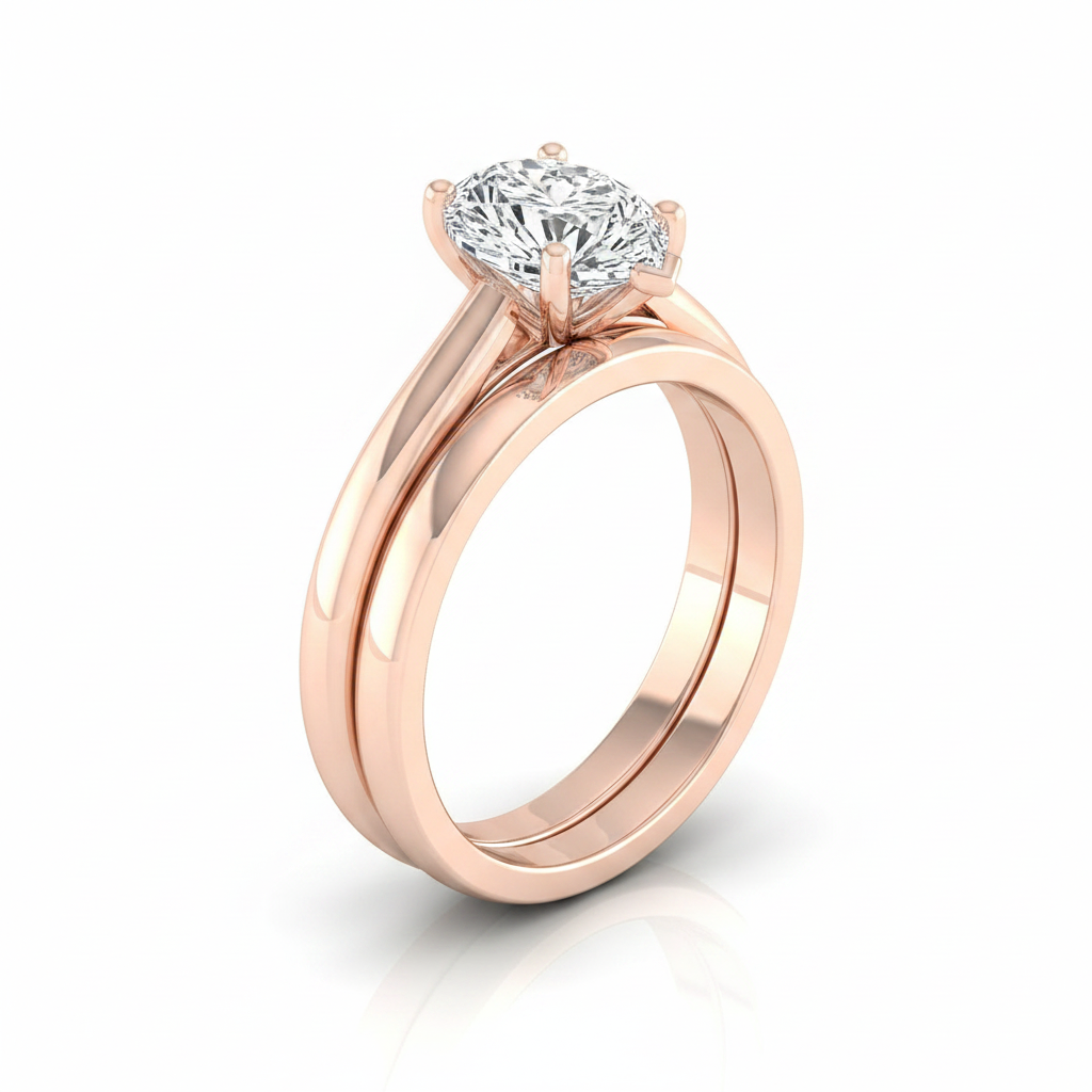 The Rio Matching Wedding Band, Pear in 14K Rose Gold