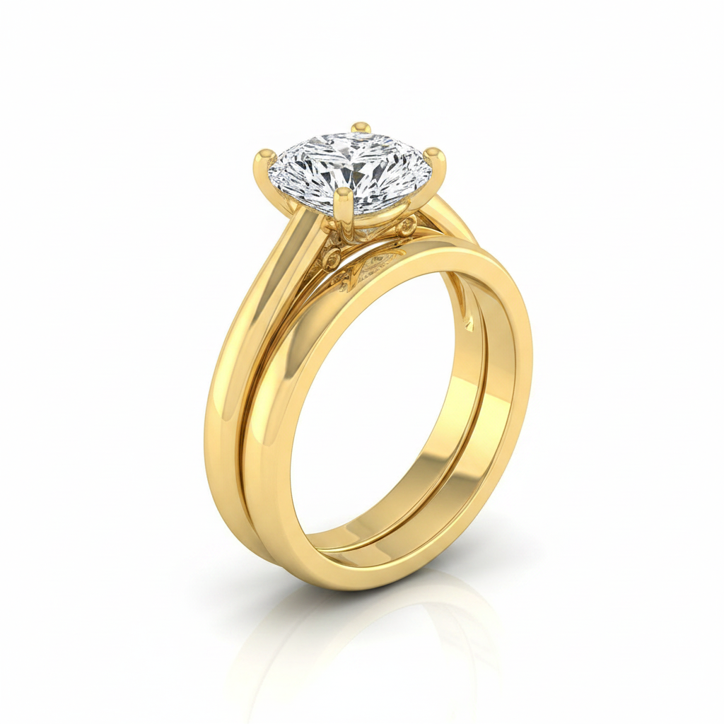 The Rio Matching Wedding Band, Pear in 18K Yellow Gold