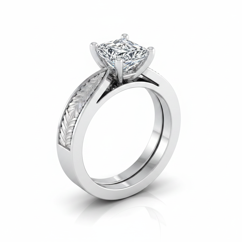 The Roberta Matching Wedding Band, Radiant in Platinum