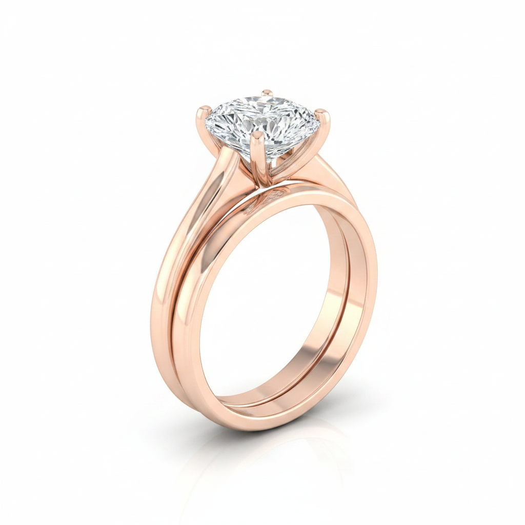 The Rosanna Matching Wedding Band, Pear in 14K Rose Gold | RockHer