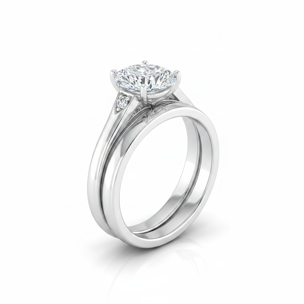 The Rosanna Matching Wedding Band, Pear in 18K White Gold | RockHer