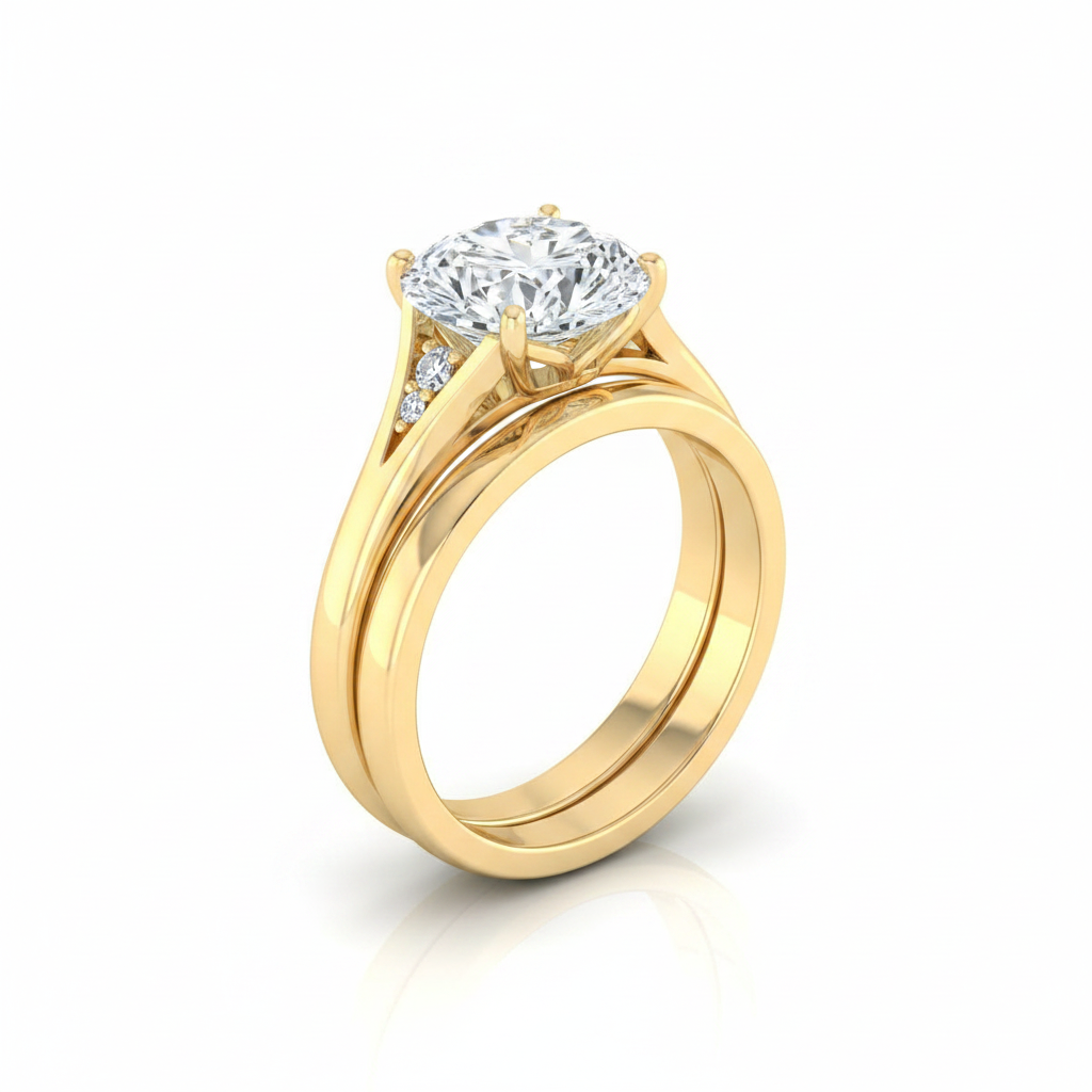 The Rosanna Matching Wedding Band, Oval in 18K Yellow Gold | RockHer