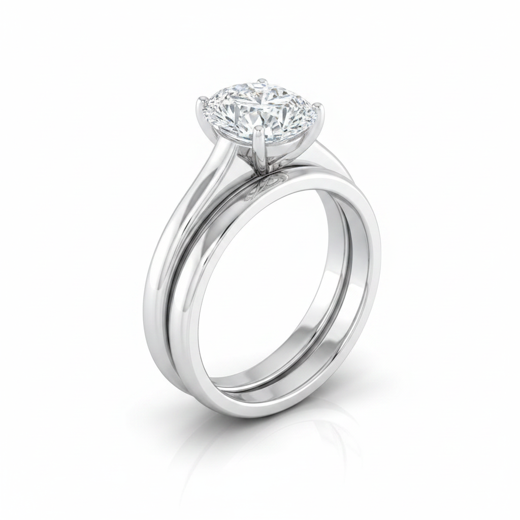 The Rosanna Matching Wedding Band, Oval in Platinum | RockHer