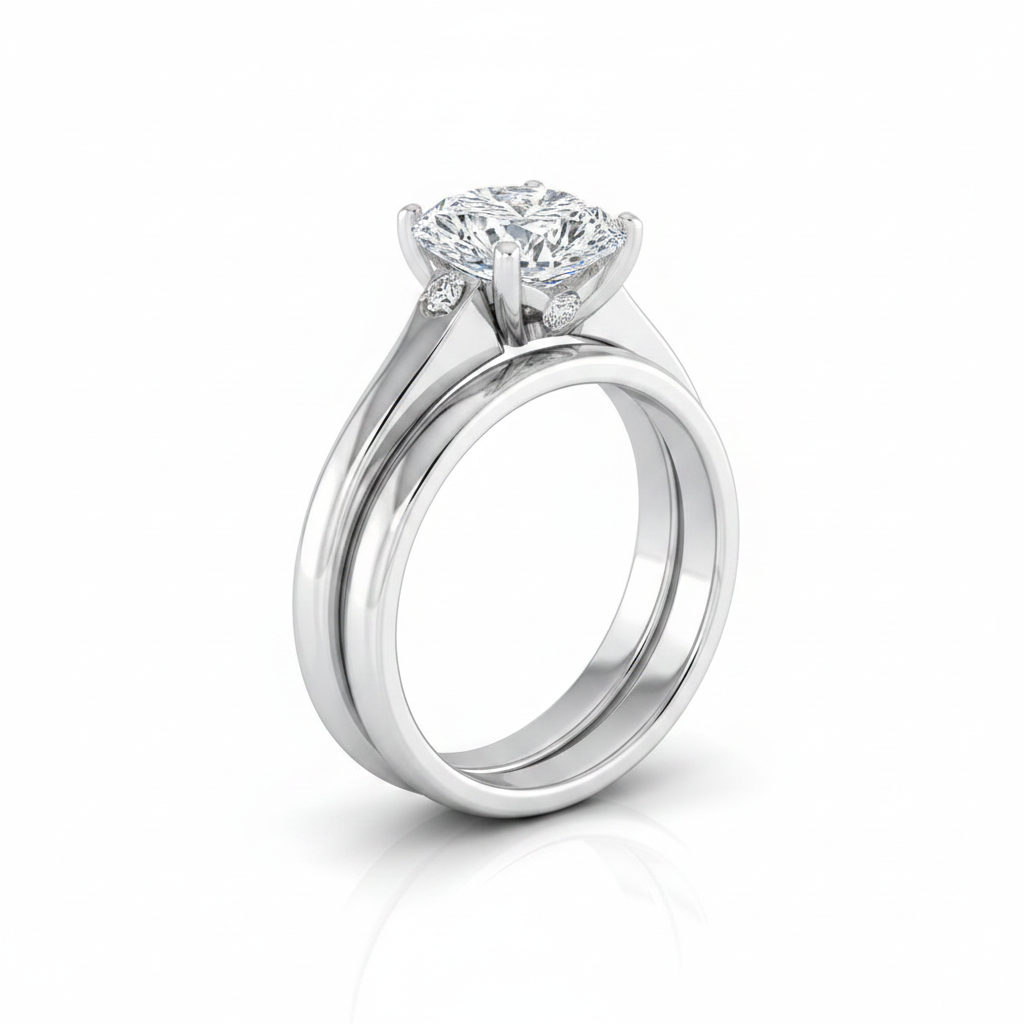 The Rosanna Matching Wedding Band, Pear in Platinum | RockHer