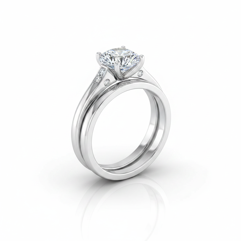 The Rosanna Matching Wedding Band, Round in Platinum | RockHer