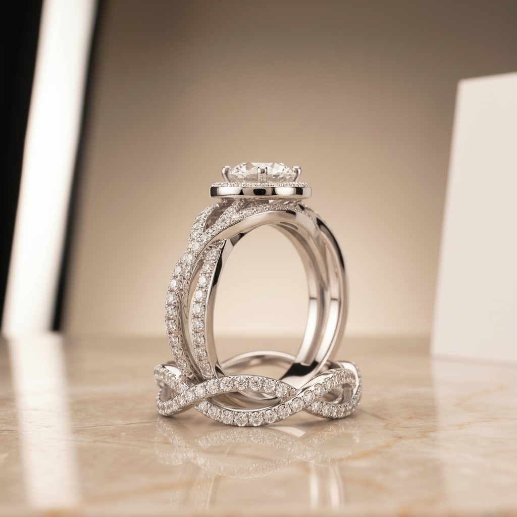 The Rosina Matching Wedding Band, Round in Platinum