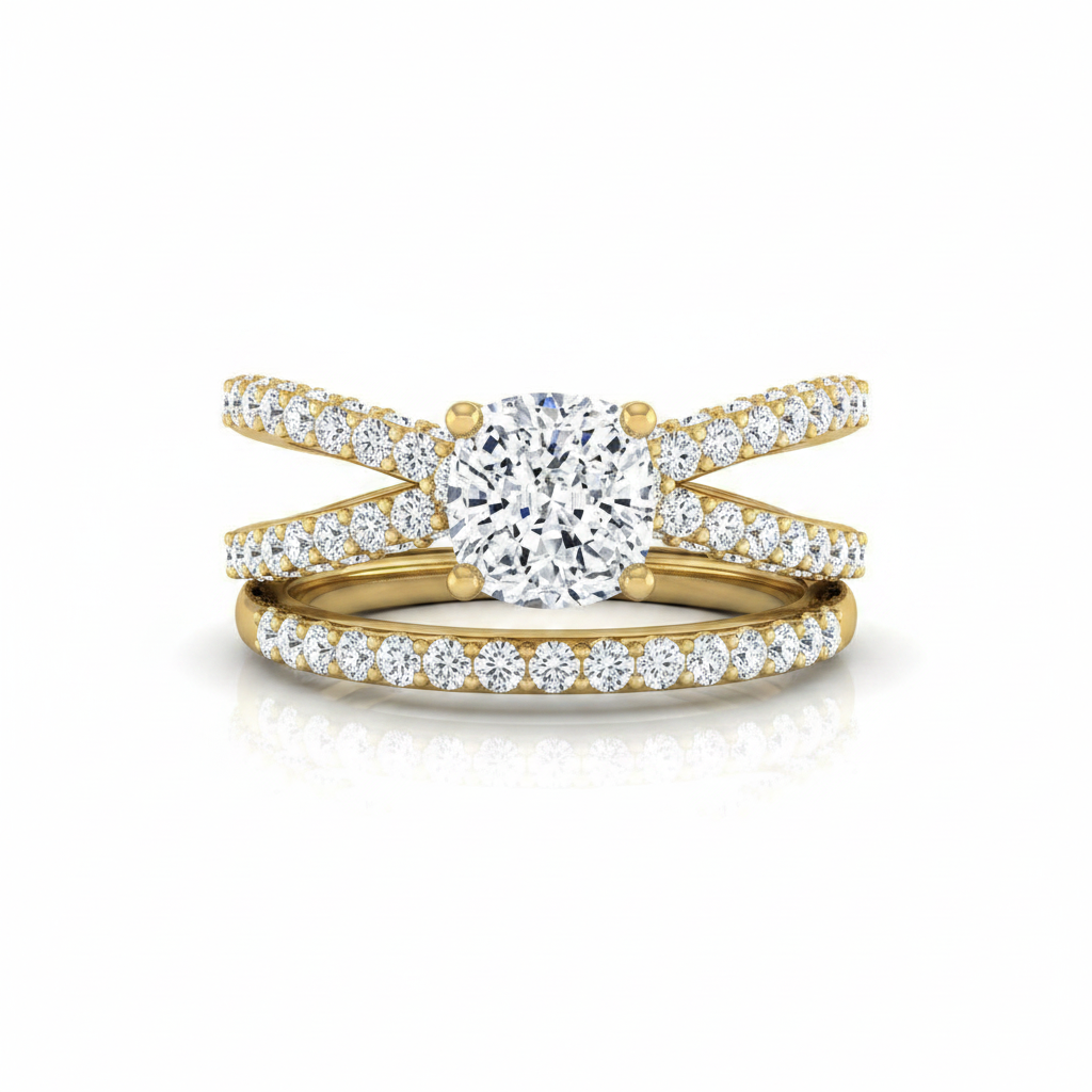 The Sadie Matching Wedding Band, Cushion in 18K Yellow Gold