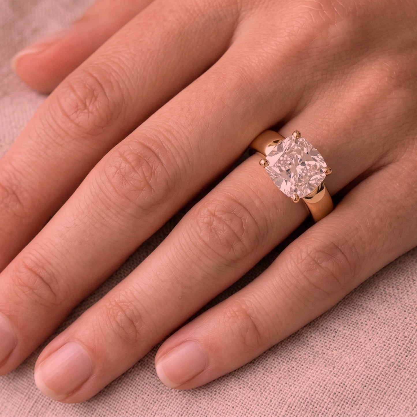 The Sloane Select Solitaire Engagement Ring with Lab Diamond in 14K Rose Gold - view 3