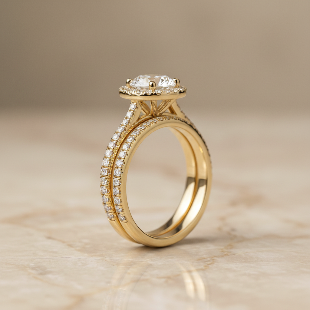 The Sonata Matching Wedding Band, Round in 18K Yellow Gold