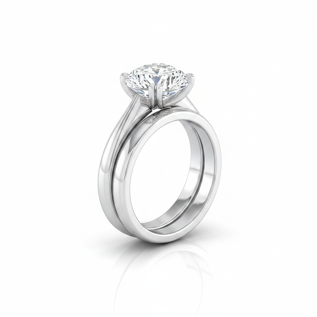 The Spring Matching Wedding Band, Oval in 18K White Gold