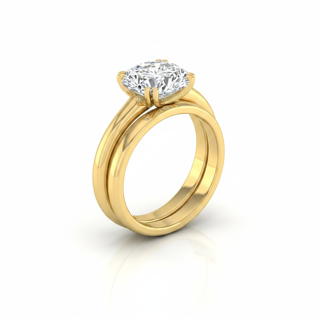The Spring Matching Wedding Band, Oval in 18K Yellow Gold