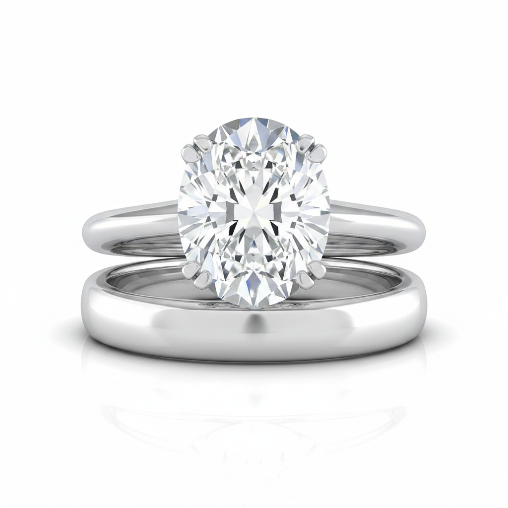 The Spring Matching Wedding Band, Oval in Platinum