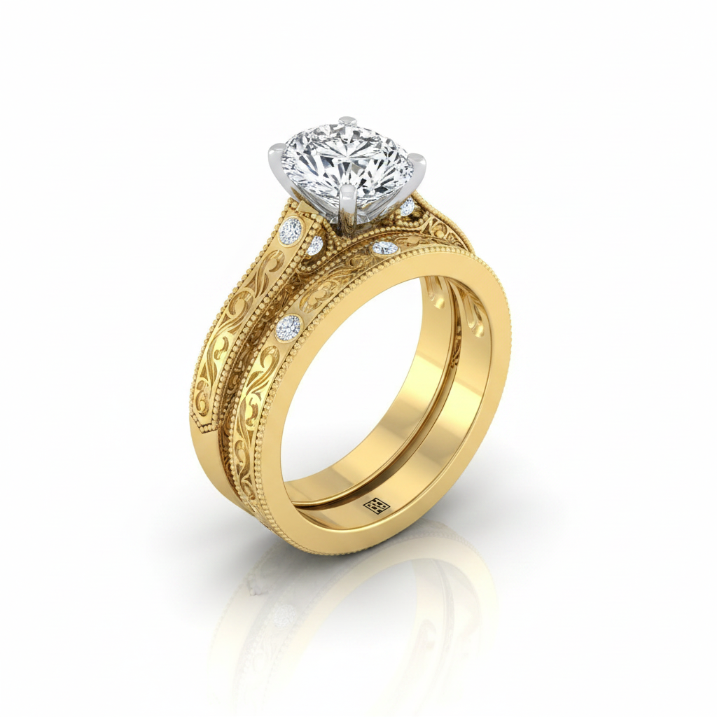 The Stella Matching Wedding Band, Oval in 18K Yellow Gold