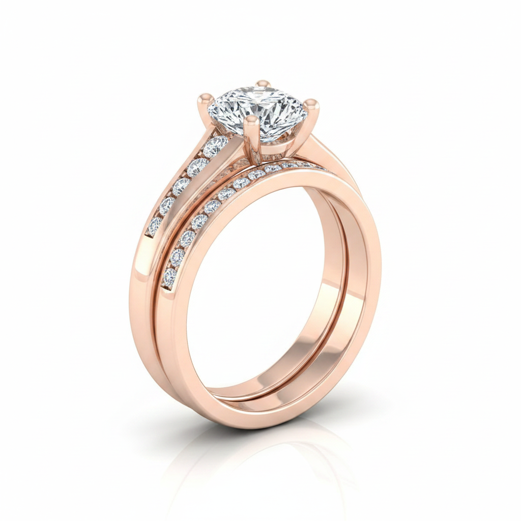 The Stevie Matching Wedding Band, Cushion in 14K Rose Gold | RockHer