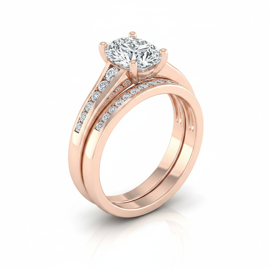 The Stevie Matching Wedding Band, Oval in 14K Rose Gold | RockHer