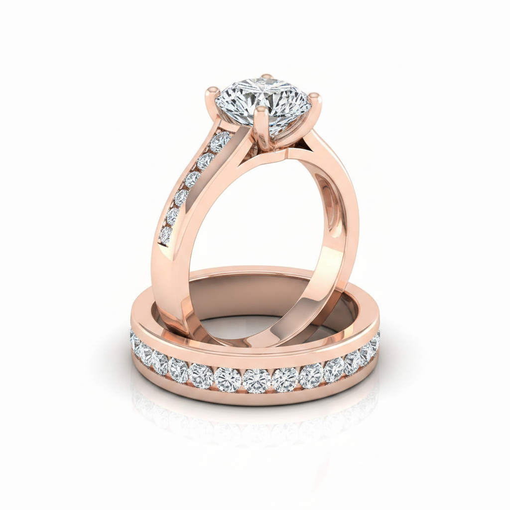 The Stevie Matching Wedding Band, Round in 14K Rose Gold | RockHer