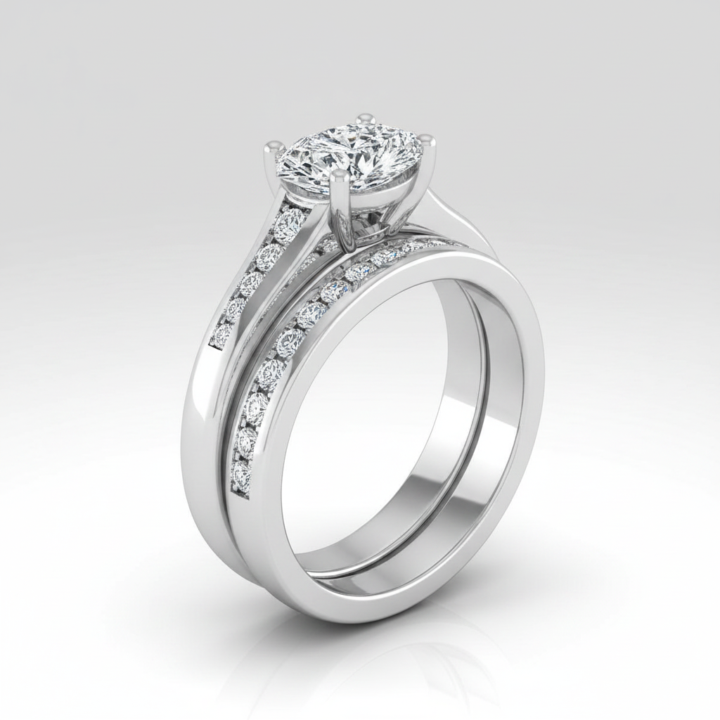 The Stevie Matching Wedding Band, Marquise in 18K White Gold | RockHer