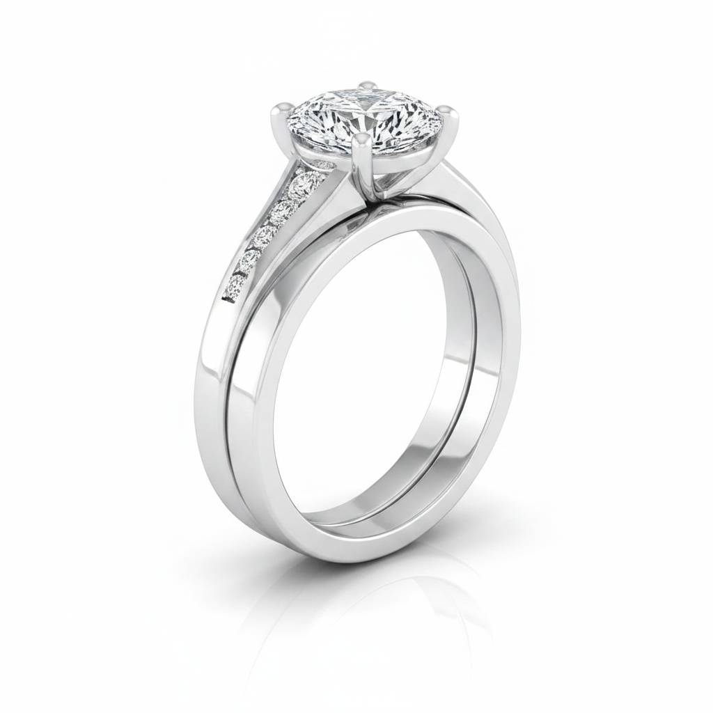The Stevie Matching Wedding Band, Pear in 18K White Gold | RockHer