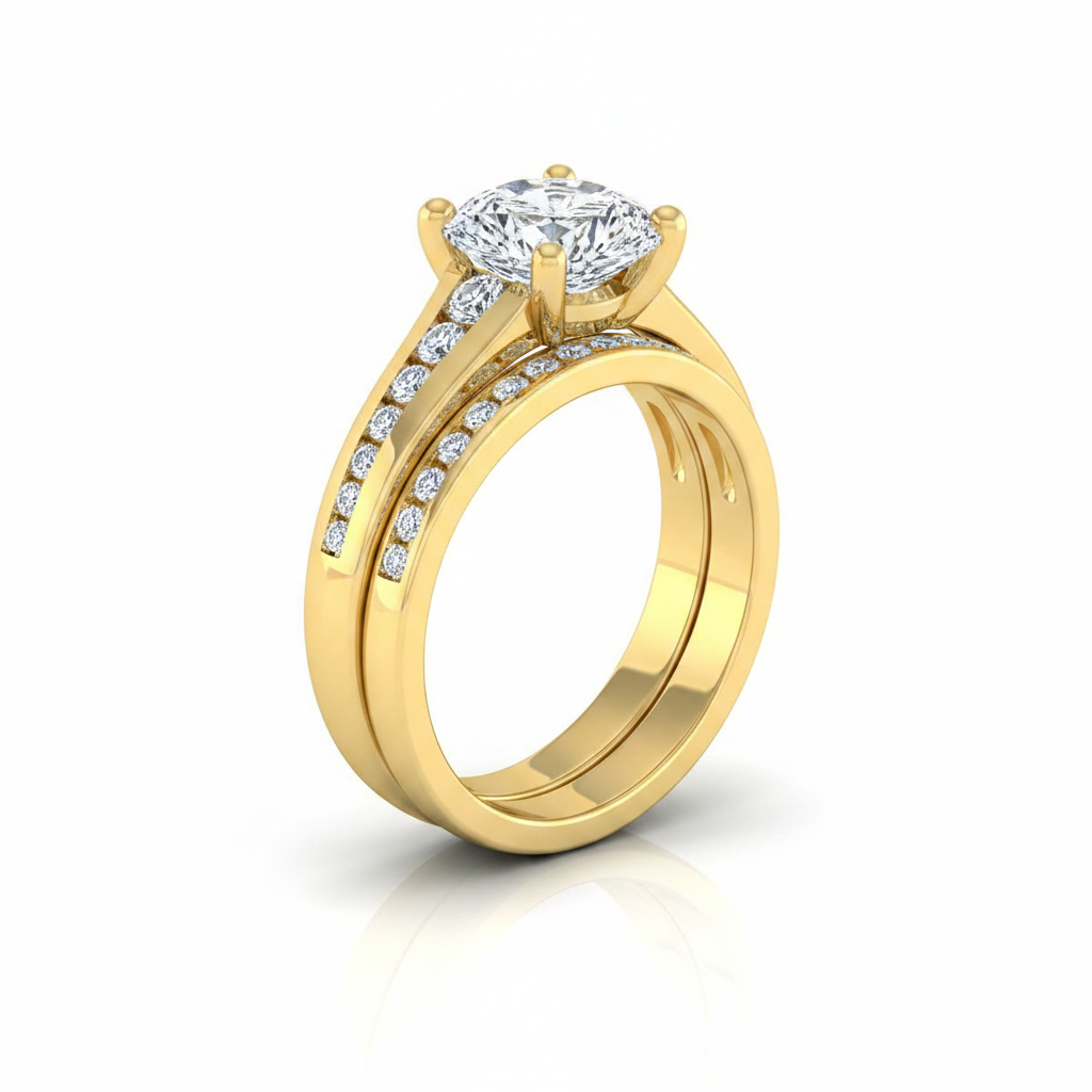 The Stevie Matching Wedding Band, Cushion in 18K Yellow Gold | RockHer