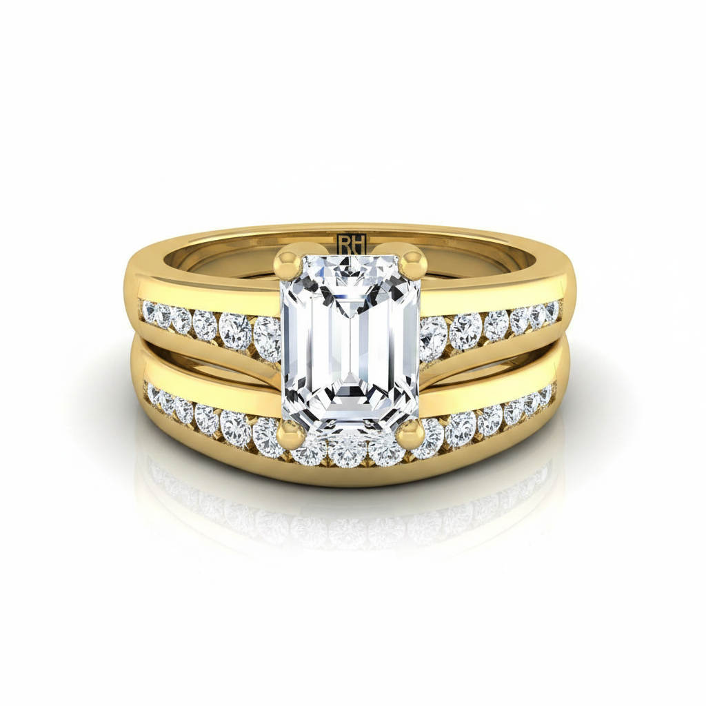The Stevie Matching Wedding Band, Emerald in 18K Yellow Gold | RockHer
