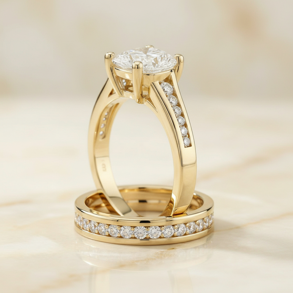 The Stevie Matching Wedding Band, Heart in 18K Yellow Gold | RockHer
