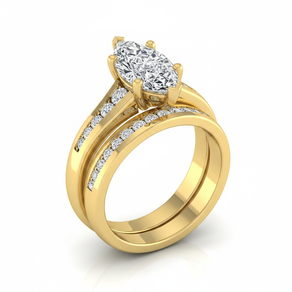 The Stevie Matching Wedding Band, Marquise in 18K Yellow Gold | RockHer