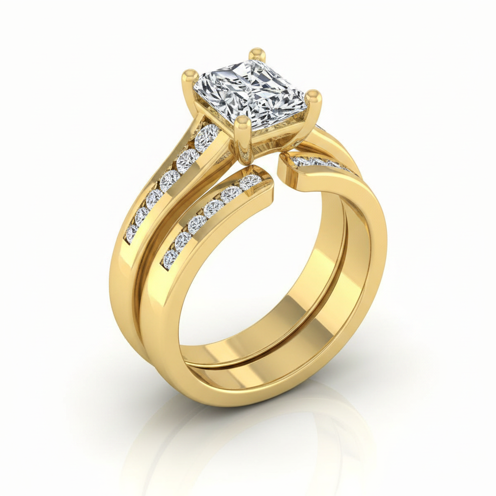 The Stevie Matching Wedding Band, Radiant in 18K Yellow Gold | RockHer